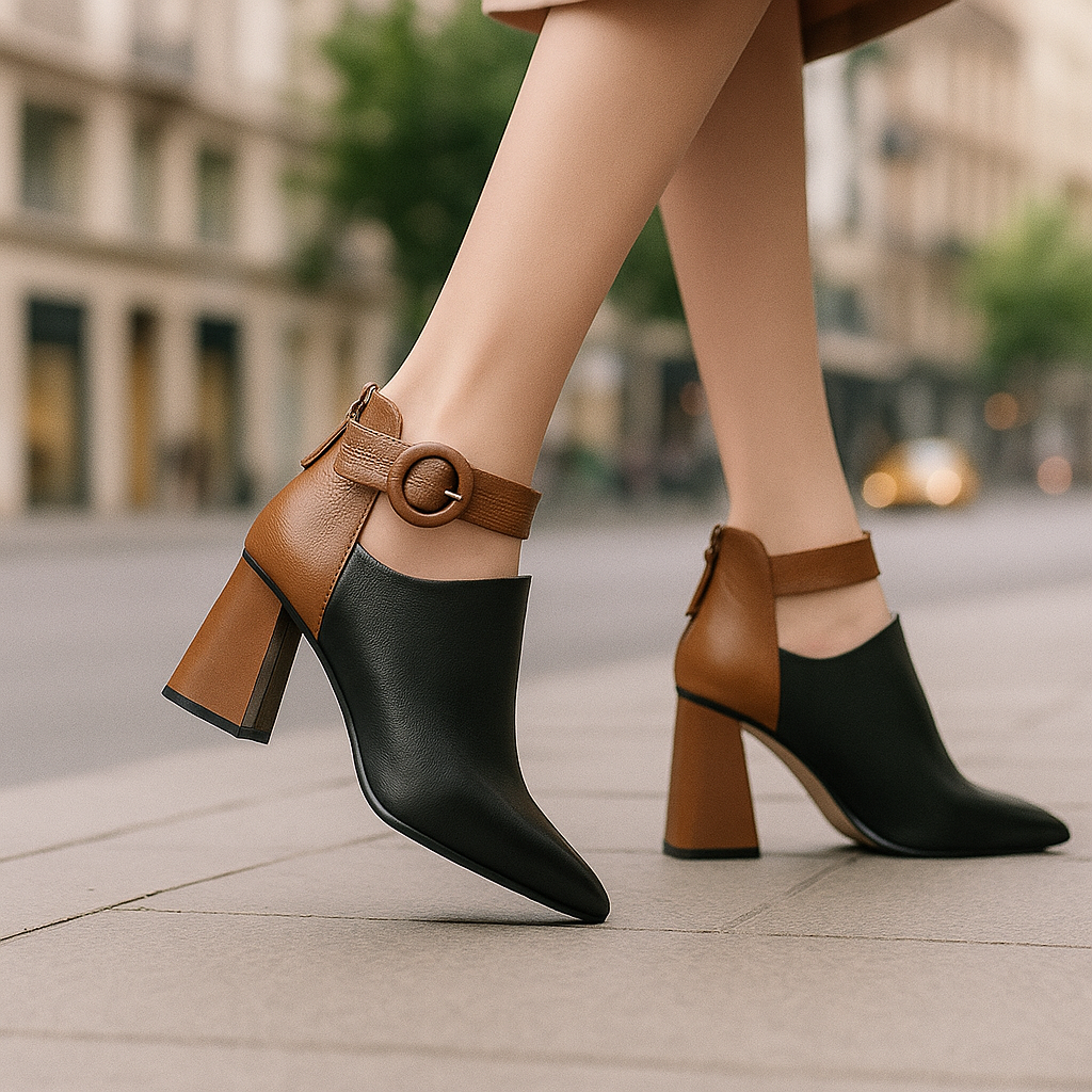 The Harper™ | Colorblock Buckle Boots