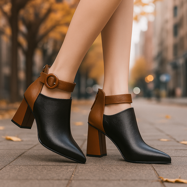 The Harper™ | Colorblock Buckle Boots