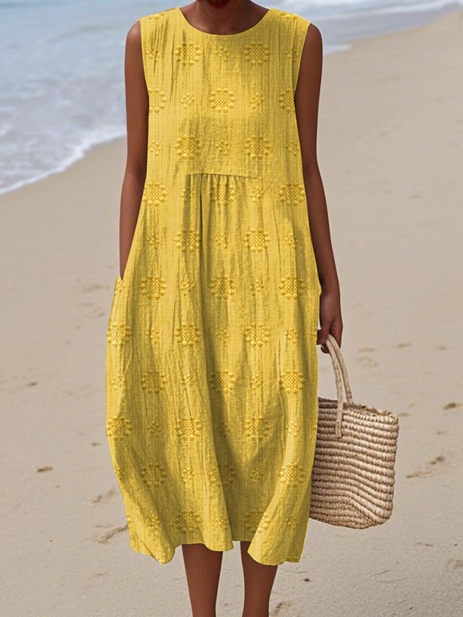 Bianca | Printed Long Dress with Tummy Coverage