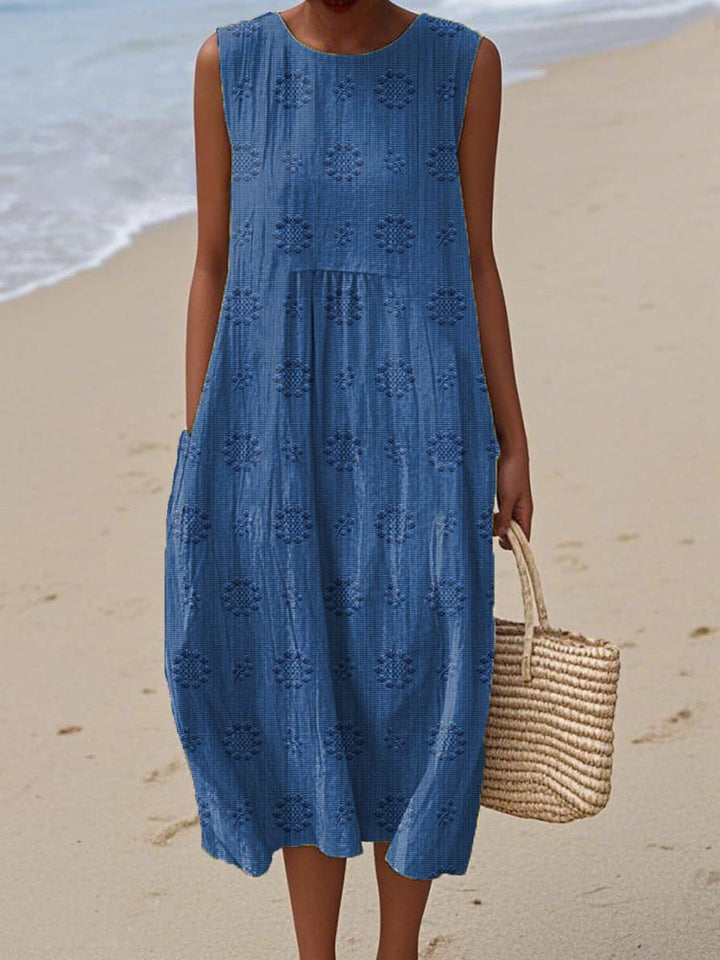Bianca | Printed Long Dress with Tummy Coverage