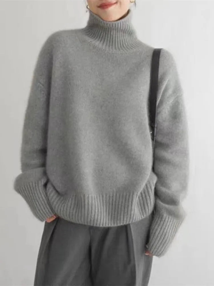 Monica - Elegant High Neck Sweater