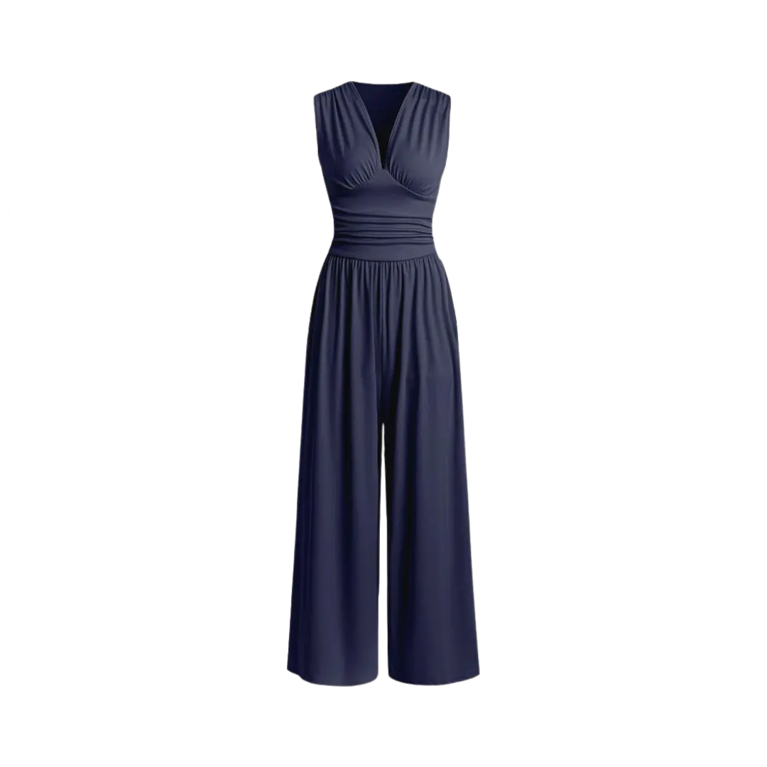 WYLENE™ – Sleeveless Wide Leg Ribbed Jumpsuit