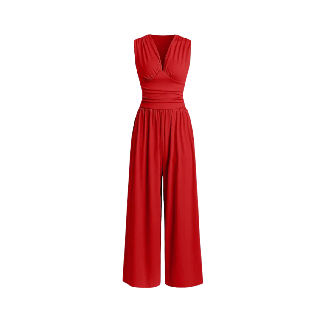WYLENE™ – Sleeveless Wide Leg Ribbed Jumpsuit