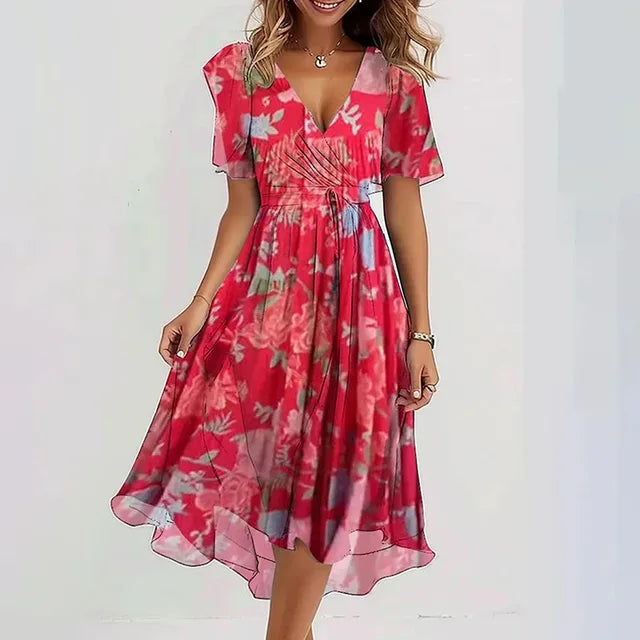 Elise | Midi Dress with Short Sleeves
