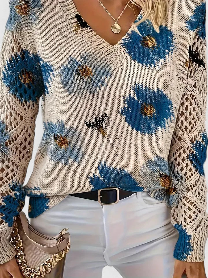 Beatrice – Floral Knitted Sweater