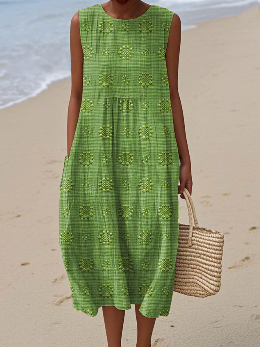 Bianca | Printed Long Dress with Tummy Coverage